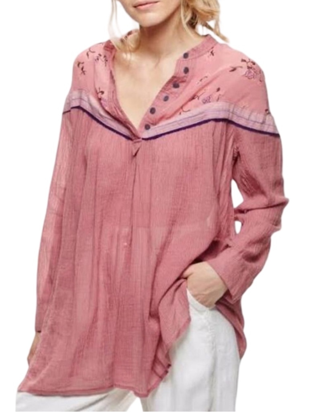 🩰Free People Hearts & Colors Tunic in Rose Pink, Size Large